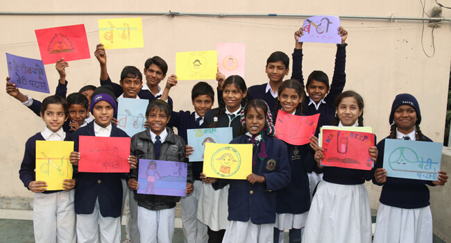 Children participating in talent competition at Karuna Kendra Centre